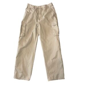 Plugg Cargo Pants Men's 36X34 Khaki Beige Casual Cotton Utility Pockets Read